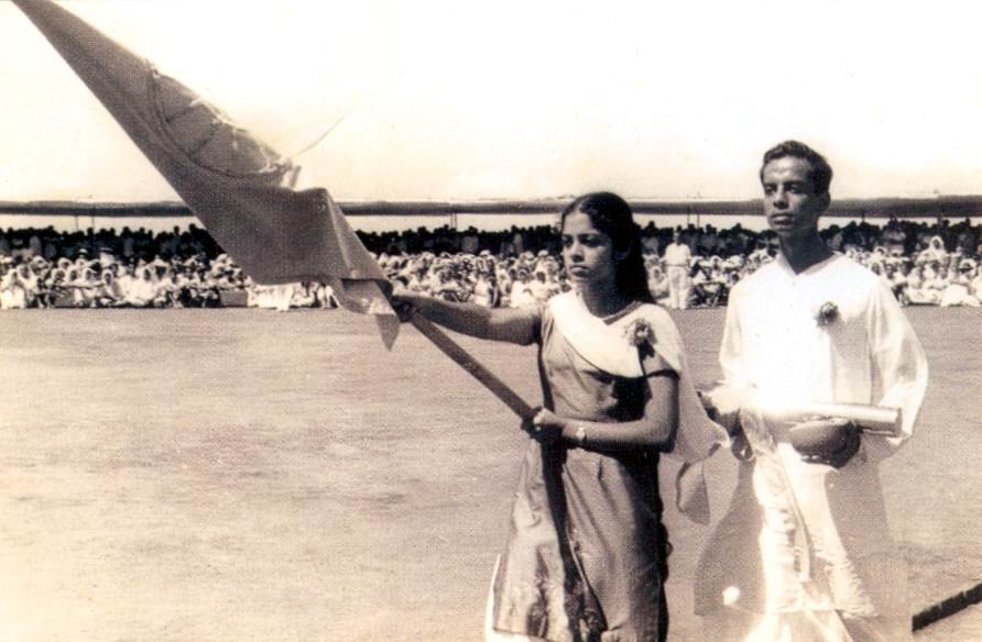 The Auroville Charter flag symbolizing spiritual and human progress